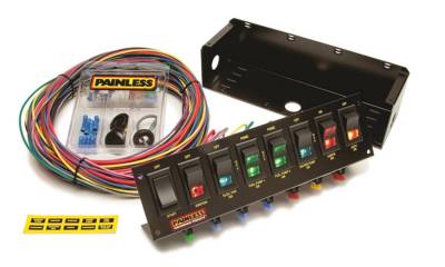 Painless Wiring - 8-Switch Fused Panel w/all necessary wiring/hardware - 50303 - Image 1