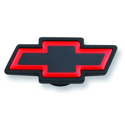 Proform - Air Cleaner Center Nut - Large Chevy Bowtie Style - Black Crinkle w/ Red Outline - Image 1