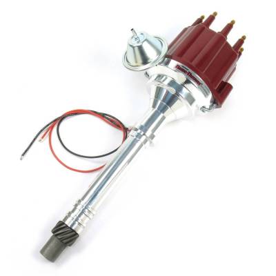 Pertronix - Elec Dist Billet Chevy SB/BB w/Ignitor II Vac Adv. Red Male Cap - D100711 - Image 1
