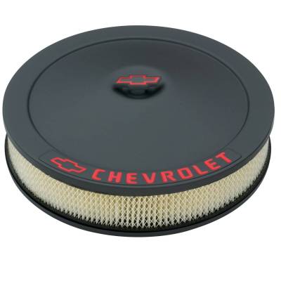 Proform - Engine Air Cleaner Kit - 14 Inch Dia - Black Crinkle - Chevy Lettering w/Bowtie Nut - Image 1