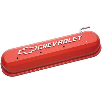 Proform - Engine Valve Covers - Tall Style - Die Cast - Orange with Bowtie Logo - LS Engines - Image 1