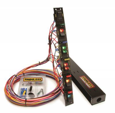 Painless Wiring - Fused Dragster Vertical 6 Switch Panel w/Wiring/Hardware - 50506 - Image 1