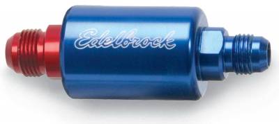 Edelbrock - High Flow Billet Aluminum Fuel Filter in Blue Finish - 8130 - Image 1