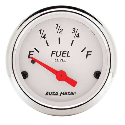 AutoMeter - GAUGE, FUEL LEVEL, 2 1/16", 0OE TO 30OF, ELEC, ARCTIC WHITE - 1318 - Image 1