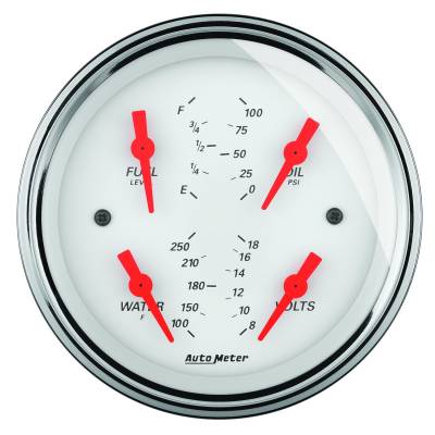 AutoMeter - GAUGE, QUAD, 5", 0OE-90OF, ELEC, ARCTIC WHITE - 1319 - Image 1