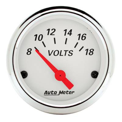 AutoMeter - GAUGE, VOLTMETER, 2 1/16", 18V, ELEC, ARCTIC WHITE - 1391 - Image 1
