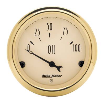 AutoMeter - GAUGE, OIL PRESS, 2 1/16", 100PSI, ELEC, GOLDEN OLDIES - 1528 - Image 1