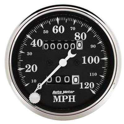 AutoMeter - GAUGE, SPEEDO., 3 1/8", 120MPH, MECHANICAL, OLD TYME BLK - 1796 - Image 1