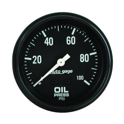AutoMeter - GAUGE, OIL PRESSURE, 2 5/8" 0-100PSI, MECHANICAL, BLACK, AUTOGAGE - 2312 - Image 1