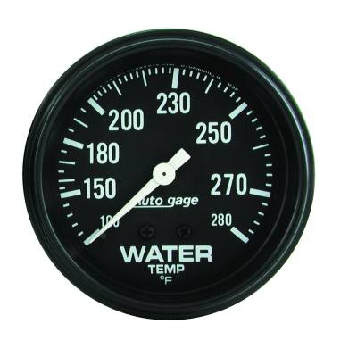 AutoMeter - GAUGE, WATER TEMPERATURE, 2 5/8" 100-280?F, MECHANICAL, BLACK, AUTOGAGE - 2313 - Image 1
