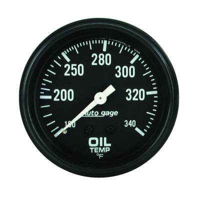 AutoMeter - GAUGE, OIL TEMPERATURE, 2 5/8" 100-340?F, MECHANICAL, BLACK, AUTOGAGE - 2314 - Image 1