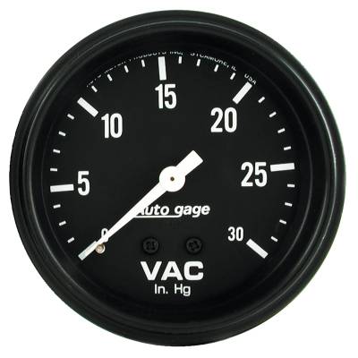 AutoMeter - GAUGE, VACUUM, 2 5/8", 30INHG, MECHANICAL, BLACK, AUTOGAGE - 2317 - Image 1