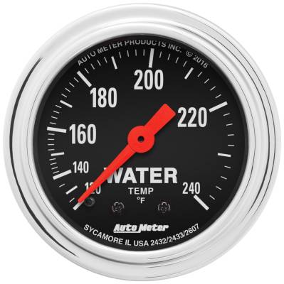 AutoMeter - GAUGE, WATER TEMP, 2 1/16", 120-240?F, MECHANICAL, TRADITIONAL CHROME - 2432 - Image 1