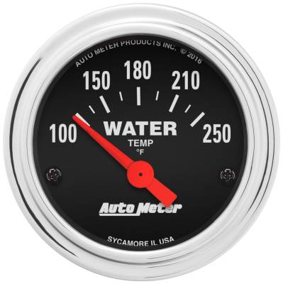 AutoMeter - GAUGE, WATER TEMP, 2 1/16", 100-250?F, ELECTRIC, TRADITIONAL CHROME - 2532 - Image 1
