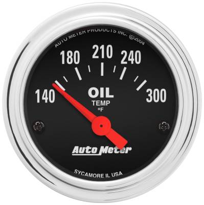 AutoMeter - GAUGE, OIL TEMP, 2 1/16", 140-300?F, ELECTRIC, TRADITIONAL CHROME - 2543 - Image 1