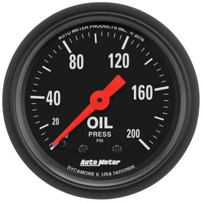 AutoMeter - GAUGE, OIL PRESS, 2 1/16", 200PSI, MECHANICAL, Z-SERIES - 2605 - Image 1