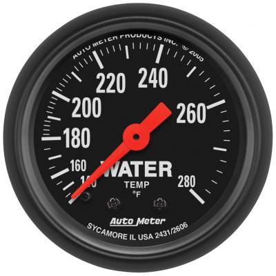 AutoMeter - GAUGE, WATER TEMP, 2 1/16", 140-280?F, MECHANICAL, Z-SERIES - 2606 - Image 1