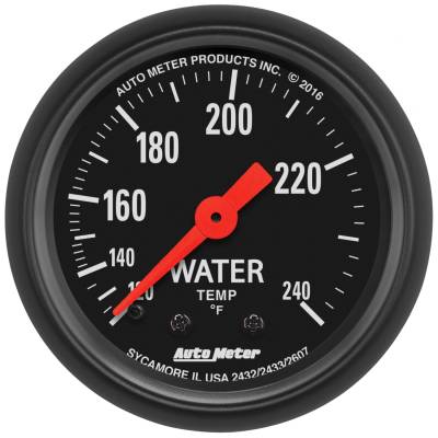 AutoMeter - GAUGE, WATER TEMP, 2 1/16", 120-240?F, MECHANICAL, Z-SERIES - 2607 - Image 1