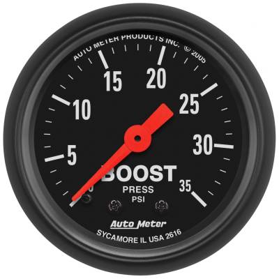 AutoMeter - GAUGE, BOOST, 2 1/16", 35PSI, MECHANICAL, Z-SERIES - 2616 - Image 1