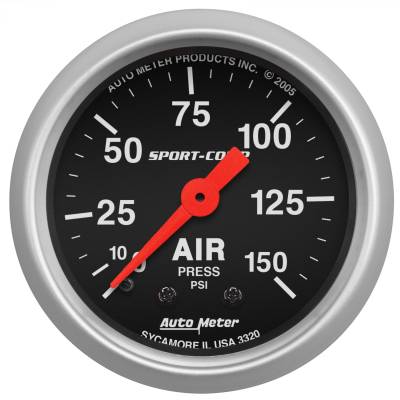 AutoMeter - GAUGE, AIR PRESS, 2 1/16", 150PSI, MECHANICAL, SPORT-COMP - 3320 - Image 1