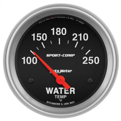 AutoMeter - GAUGE, WATER TEMP, 2 5/8", 100-250?F, ELECTRIC, SPORT-COMP - 3531 - Image 1