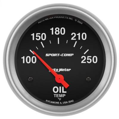 AutoMeter - GAUGE, OIL TEMP, 2 5/8", 100-250?F, ELECTRIC, SPORT-COMP - 3542 - Image 1