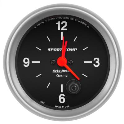 AutoMeter - GAUGE, CLOCK, 2 5/8", 12HR, ANALOG, SPORT-COMP - 3585 - Image 1