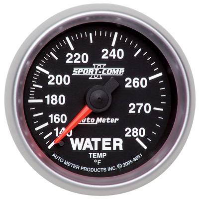 AutoMeter - GAUGE, WATER TEMP, 2 1/16", 140-280?F, MECHANICAL, SPORT-COMP II - 3631 - Image 1