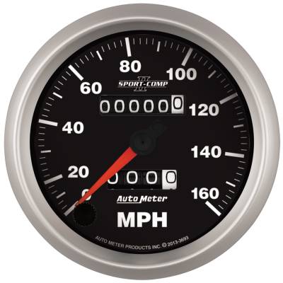 AutoMeter - GAUGE, SPEEDOMETER, 3 3/8", 160MPH, MECHANICAL, SPORT-COMP II - 3693 - Image 1