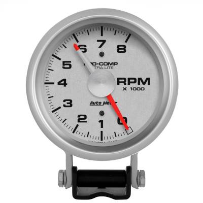 AutoMeter - GAUGE, TACHOMETER, 3 3/4", 8K RPM, PEDESTAL W/ RED LINE, ULTRA-LITE - 3781 - Image 1