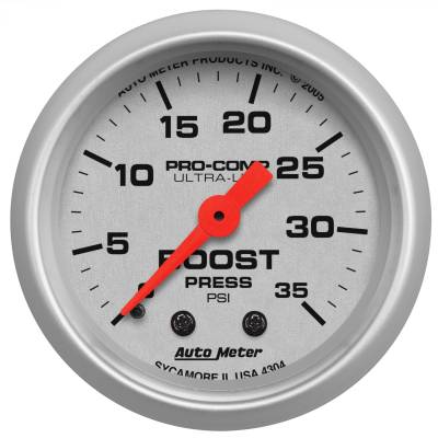 AutoMeter - GAUGE, BOOST, 2 1/16", 35PSI, MECHANICAL, ULTRA-LITE - 4304 - Image 1