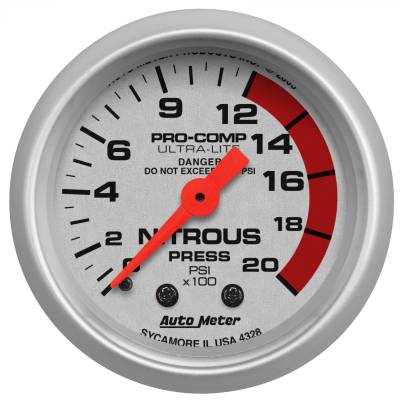 AutoMeter - GAUGE, NITROUS PRESSURE, 2 1/16", 2000PSI, MECHANICAL, ULTRA-LITE - 4328 - Image 1