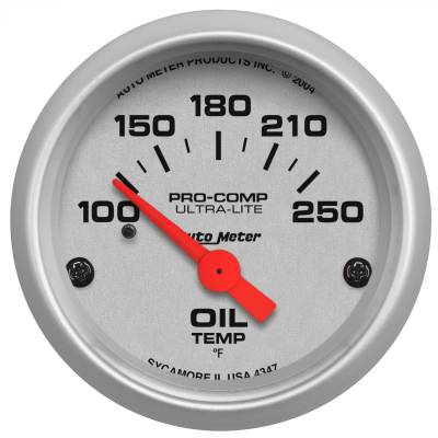 AutoMeter - GAUGE, OIL TEMP, 2 1/16", 100-250?F, ELECTRIC, ULTRA-LITE - 4347 - Image 1