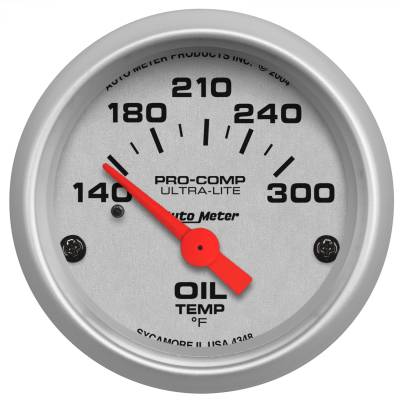 AutoMeter - GAUGE, OIL TEMP, 2 1/16", 140-300?F, ELECTRIC, ULTRA-LITE - 4348 - Image 1