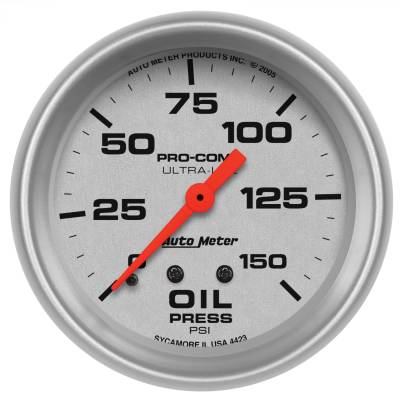 AutoMeter - GAUGE, OIL PRESSURE, 2 5/8", 150PSI, MECHANICAL, ULTRA-LITE - 4423 - Image 1