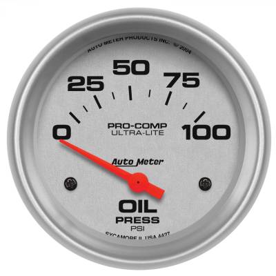 AutoMeter - GAUGE, OIL PRESSURE, 2 5/8", 100PSI, ELECTRIC, ULTRA-LITE - 4427 - Image 1