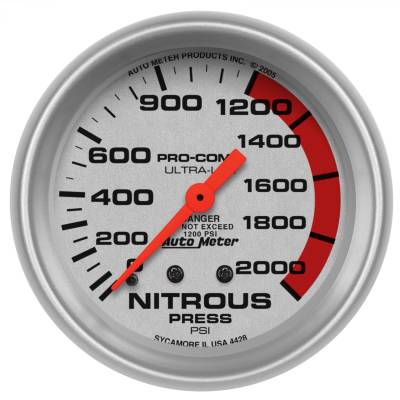 AutoMeter - GAUGE, NITROUS PRESSURE, 2 5/8", 2000PSI, MECHANICAL, ULTRA-LITE - 4428 - Image 1
