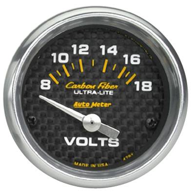 AutoMeter - GAUGE, VOLTMETER, 2 1/16", 18V, ELECTRIC, CARBON FIBER - 4791 - Image 1