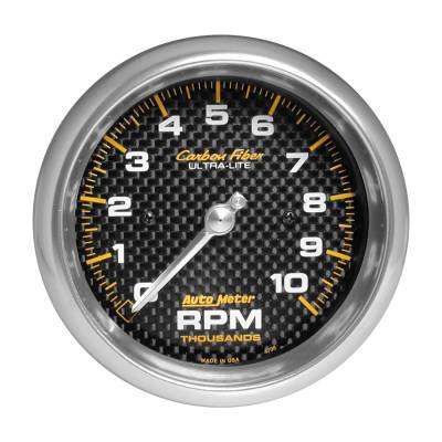 AutoMeter - GAUGE, TACHOMETER, 3 3/8", 10K RPM, IN-DASH, CARBON FIBER - 4798 - Image 1