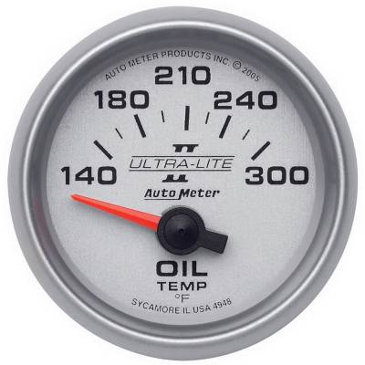 AutoMeter - GAUGE, OIL TEMP, 2 1/16", 140-300?F, ELECTRIC, ULTRA-LITE II - 4948 - Image 1