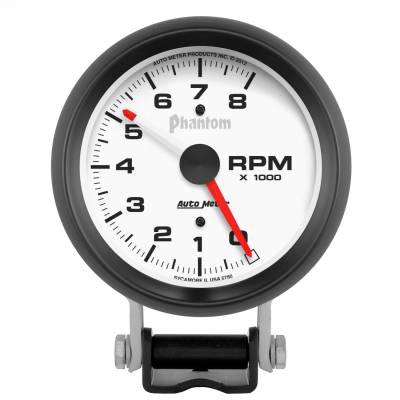 AutoMeter - GAUGE, TACHOMETER, 3 3/4", 8K RPM, PEDESTAL W/ RED LINE, PHANTOM - 5780 - Image 1