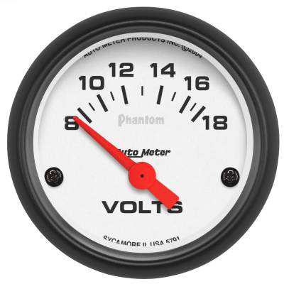 AutoMeter - GAUGE, VOLTMETER, 2 1/16", 18V, ELEC, PHANTOM - 5791 - Image 1