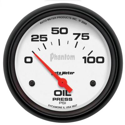 AutoMeter - GAUGE, OIL PRESSURE, 2 5/8", 100PSI, ELECTRIC, PHANTOM - 5827 - Image 1