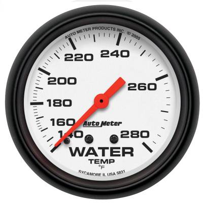 AutoMeter - GAUGE, WATER TEMP, 2 5/8", 140-280?F, MECHANICAL, PHANTOM - 5831 - Image 1