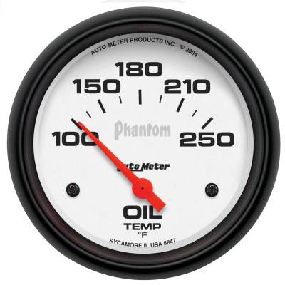 AutoMeter - GAUGE, OIL TEMP, 2 5/8", 100-250?F, ELECTRIC, PHANTOM - 5847 - Image 1