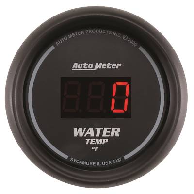 AutoMeter - GAUGE, WATER TEMP, 2 1/16", 340?F, DIGITAL, BLACK DIAL W/ RED LED - 6337 - Image 1