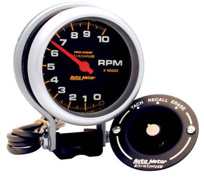 AutoMeter - GAUGE, TACHOMETER, 3 3/4", 10K RPM, PEDESTAL W/PEAK MEMORY, PRO-COMP - 6601 - Image 1