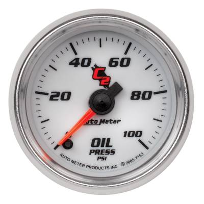 AutoMeter - GAUGE, OIL PRESSURE, 2 1/16", 100PSI, DIGITAL STEPPER MOTOR, C2 - 7153 - Image 1