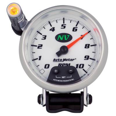 AutoMeter - GAUGE, TACHOMETER, 3 3/4", 10K RPM, PEDESTAL W/ EXT. QUICK-LITE, NV - 7390 - Image 1