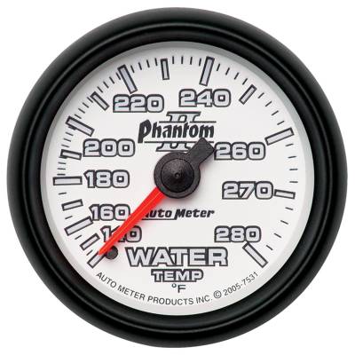 AutoMeter - GAUGE, WATER TEMP, 2 1/16", 140-280?F, MECHANICAL, PHANTOM II - 7531 - Image 1